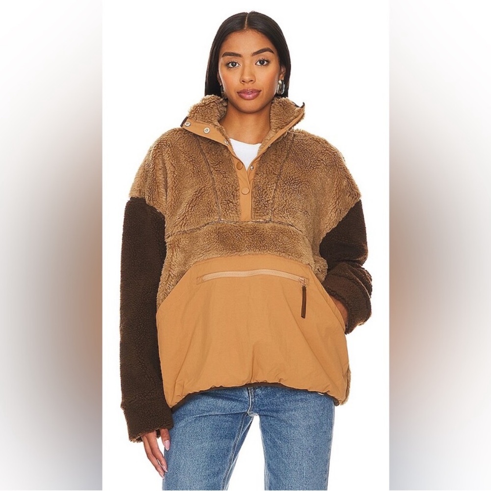 revolve LPA teddy / shell pullover size s NWOT chocolate brown - Picture 3 of 6